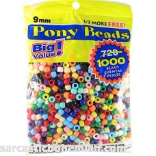 Pony Beads Multi Color 9mm 1000 Pcs in Bag 3 Pack B013AQVIRO
